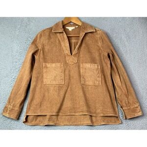 Forever That Girl Anthropologie Shirt Womens Small Ochre Washed Pullover V Neck